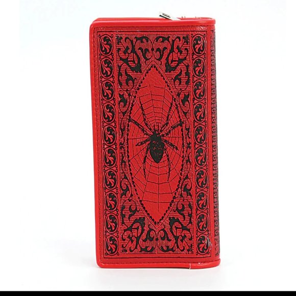GRIMOIRE Book of Spells WALLET Blood Red GOTHIC Wicca Symbols Halloween NWOT 🩸 - Picture 3 of 6